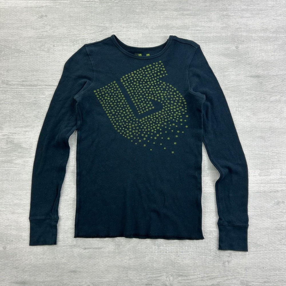 Vintage Burton Thermal Long Sleeve Shirt Size Small‎ Black Waffle Knit Snowboard